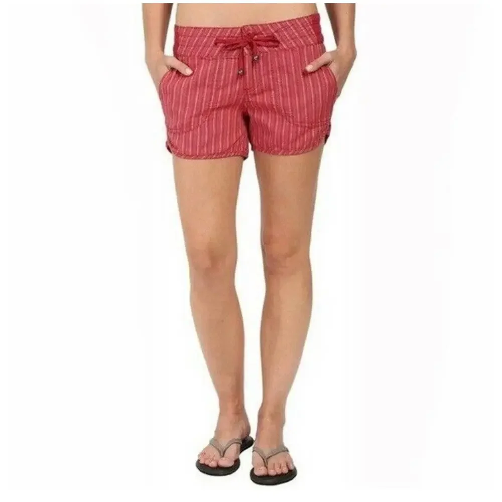 Prana Shorts Red‎ Vini Striped Casual Sunwashed Size 0